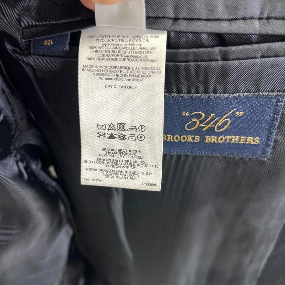 Brooks‎ Brothers 346 Blazer Mens 42L Sheep Gold Button Quiet Luxury Sport Coat